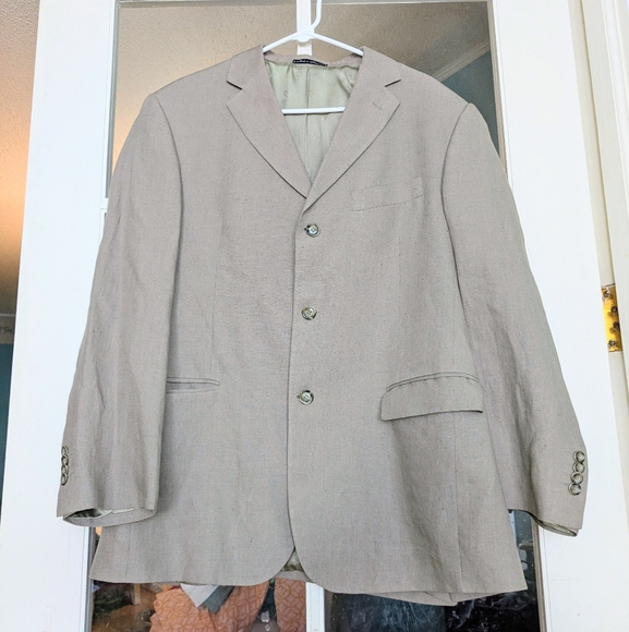 Christian Dior Pure Linen Vintage Mens Blazer Suit Jacket T 54